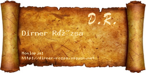 Dirner Rózsa névjegykártya