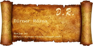 Dirner Rózsa névjegykártya